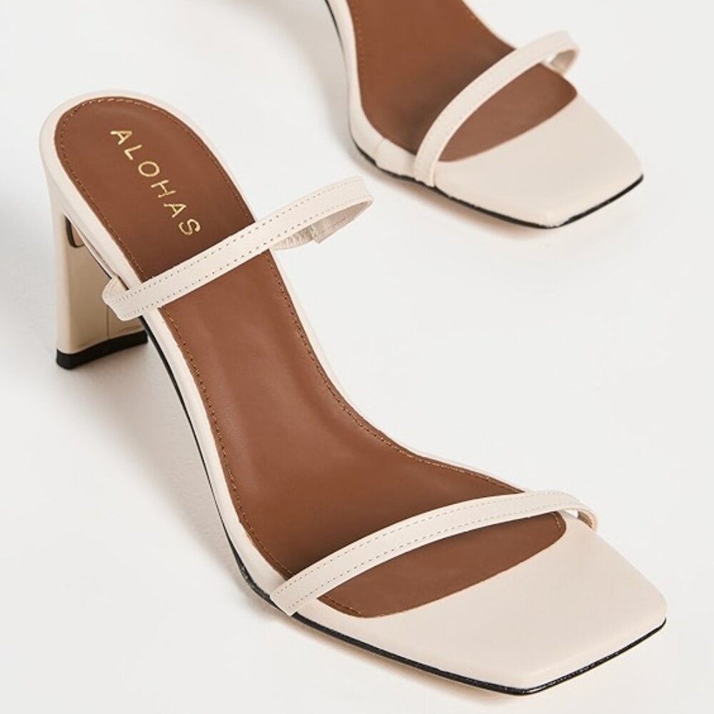 Alohas Cannes Heeled Sandals Sandals  square toe two straps size 9